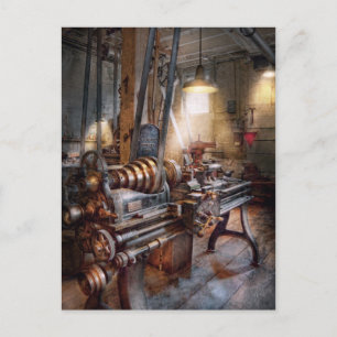 Machinist - Fire Department Lathe Postcard