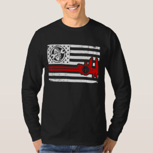 Machinist Flag Tools Cnc Machine Operator Machinin T-Shirt