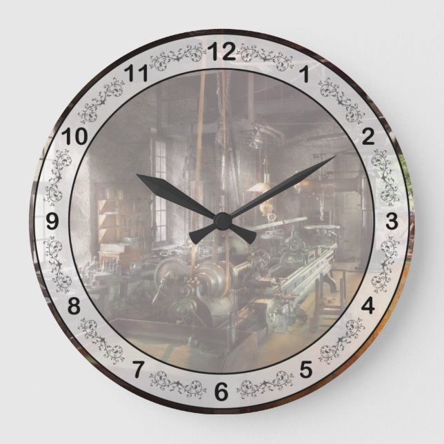 Machinist - Lathe - A long lathe Large Clock (Front)