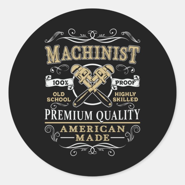 Machinist Mechanic CNC Machinist Machine Gift Idea Classic Round Sticker (Front)