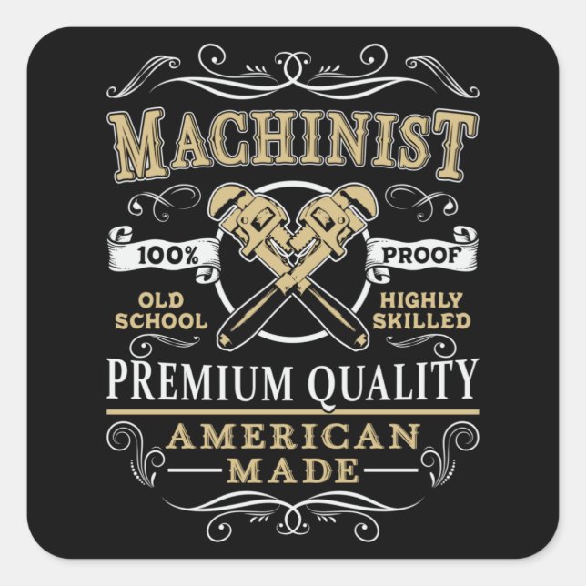 Machinist Mechanic CNC Machinist Machine Gift Idea Square Sticker (Front)