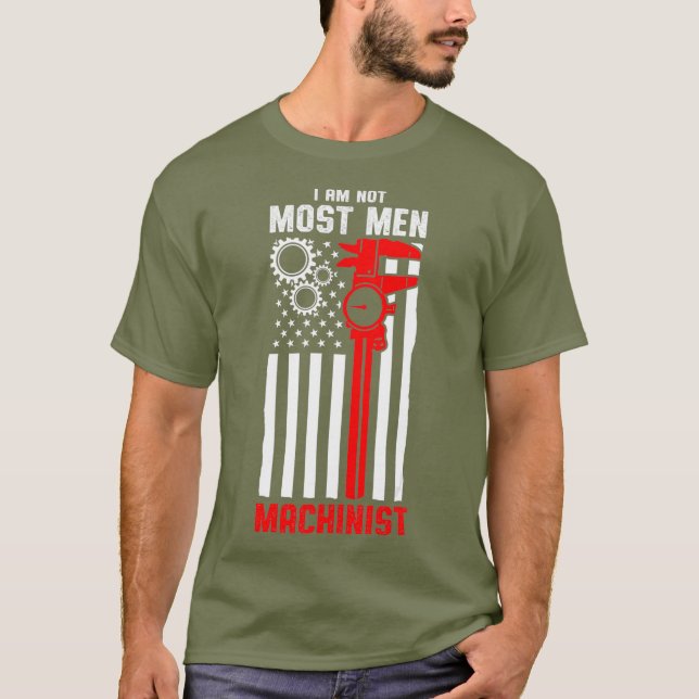 Machinist Men Machine Operator Machining T-Shirt (Front)
