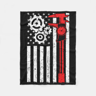 Machinist Patriotic Machine Tools Operator Indepen Fleece Blanket