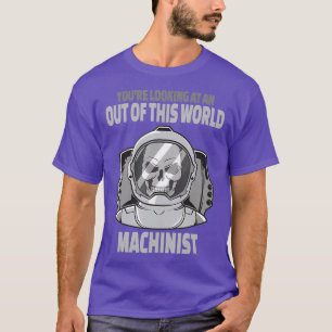 Machinist Science Lover Cool Astronaut Skull T-Shirt