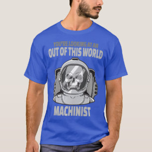 Machinist Science Lover Cool Astronaut Skull T-Shirt