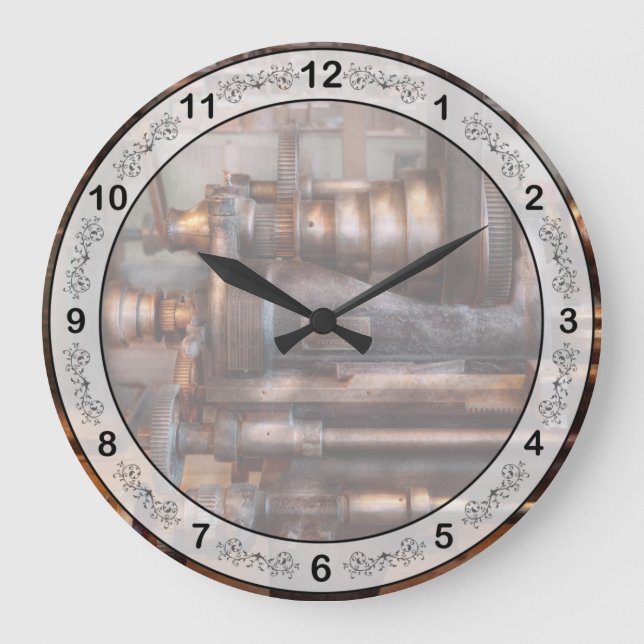 Machinist - Steampunk - 5 Speed Semi Automatic Large Clock (Front)