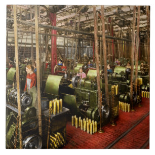 Machinist - War - Belts and Bombs 1916 Ceramic Tile