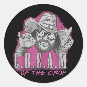 Macho Cream Of Crop Oh Yeah Retro Funny Vintage  Classic Round Sticker