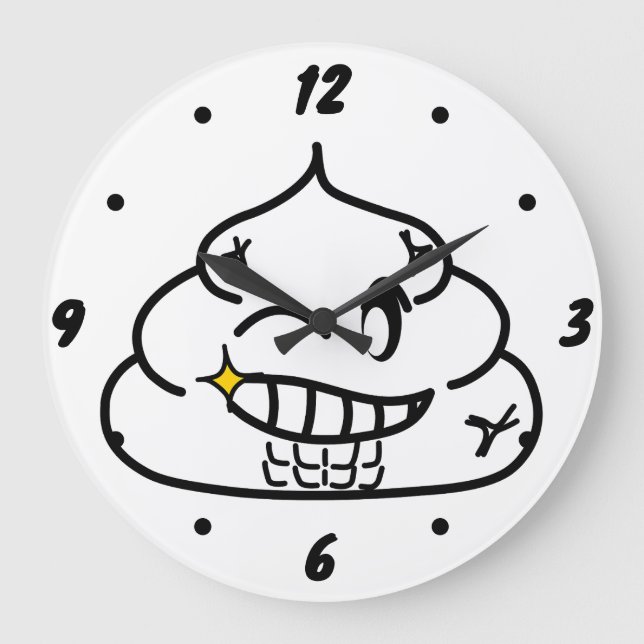 Macho Poop - Brootsch the PooPoo Large Clock (Front)