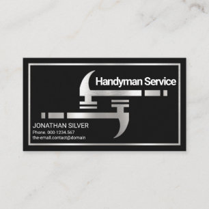 Macho Silver Handyman Hammers Frame Builder Business Card