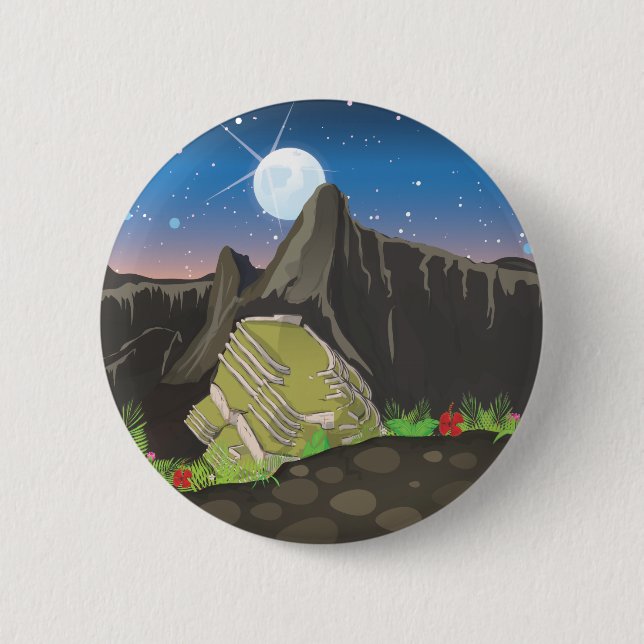 Machu Picchu 6 Cm Round Badge (Front)