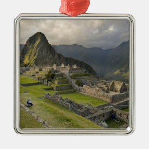 Machu Picchu, ancient ruins, UNESCO world Metal Tree Decoration