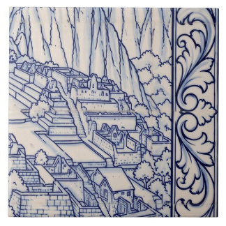 Machu Picchu Azulejo Mural 4 of 6 Middle Right Ceramic Tile