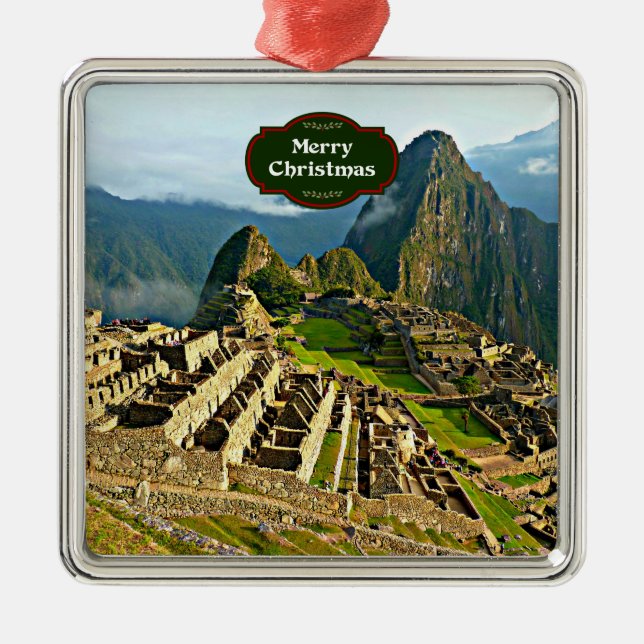 Machu Picchu Christmas Metal Ornament (Front)