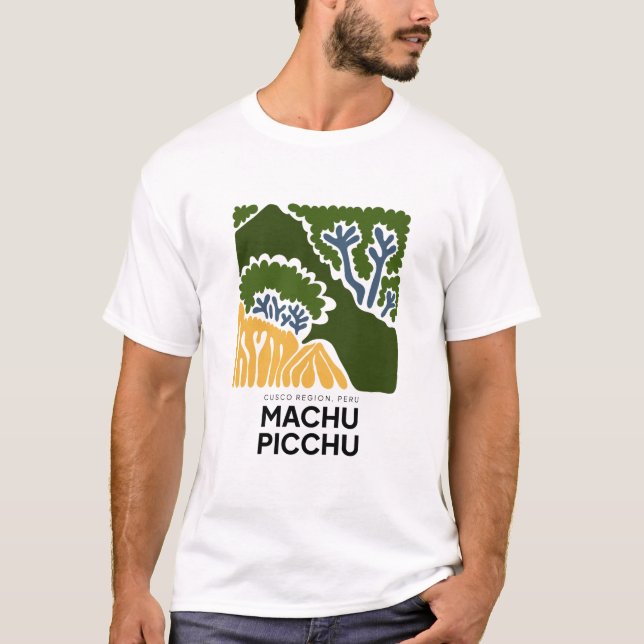 Machu Picchu Cusco Peru abstract travel floral T-Shirt (Front)