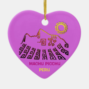 Machu Picchu Cusco Peru Ceramic Tree Decoration