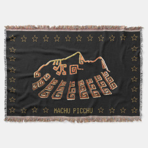 Machu_Picchu Cusco Peru Silhouette Throw Blanket