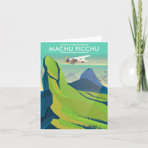 machu picchu Flight travel poster Holiday Card