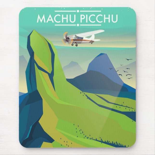 machu picchu Flight travel poster Mouse Pad (Front)