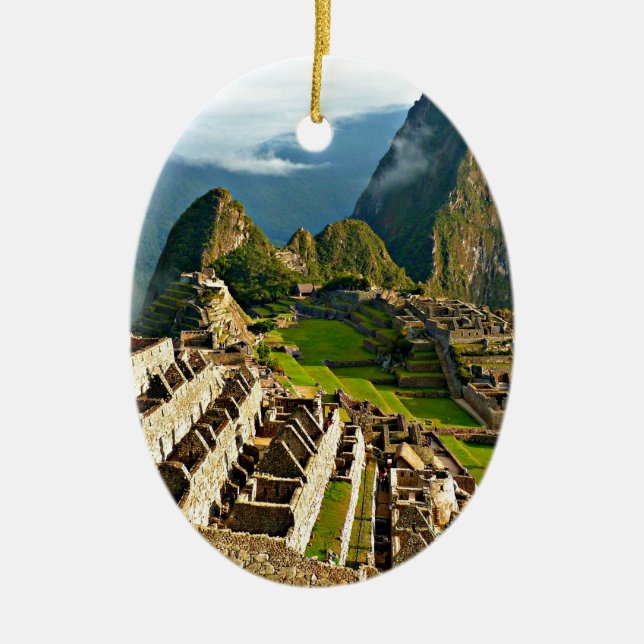 Machu Picchu, Peru Ceramic Tree Decoration (Front)