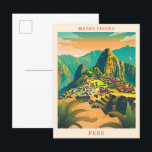 Machu Picchu Peru Elegant Art Vintage Travel Postcard<br><div class="desc">Machu Picchu Peru Elegant Art Vintage Travel Postcard</div>