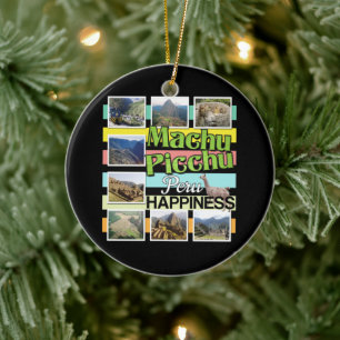 Machu Picchu Peru Happiness Ceramic Ornament