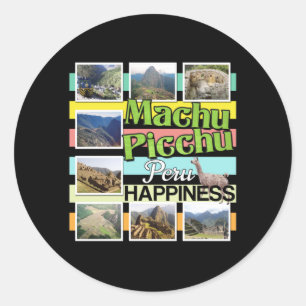 Machu Picchu Peru Happiness Classic Round Sticker
