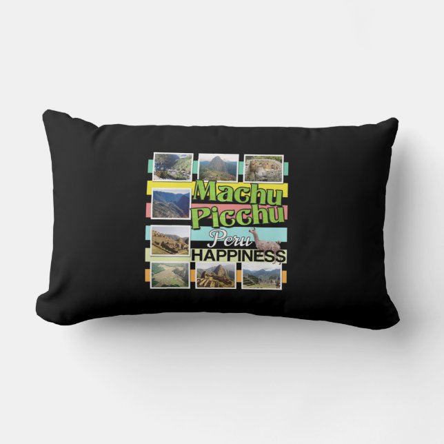 Machu Picchu Peru Happiness Lumbar Cushion (Front)