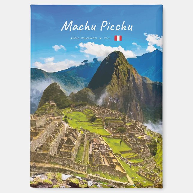 Machu Picchu, Peru - Inca Citadel Ruins Flat Magnet (Front)