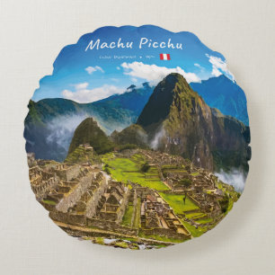 Machu Picchu, Peru - Inca Citadel Ruins Round Cushion
