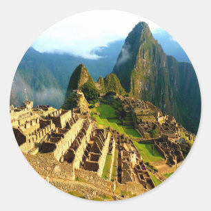 machu picchu peru inca classic round sticker