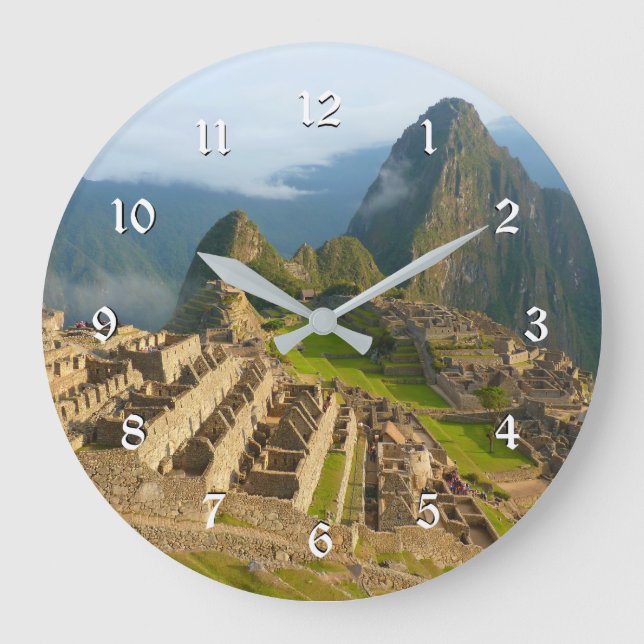 Machu Picchu, Peru Large Clock (Front)