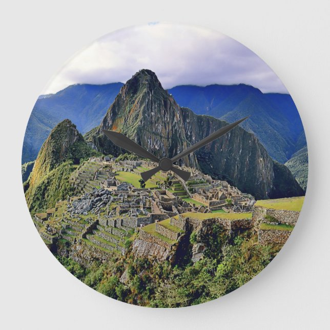 MACHU PICCHU - Peru - panorama Large Clock (Front)