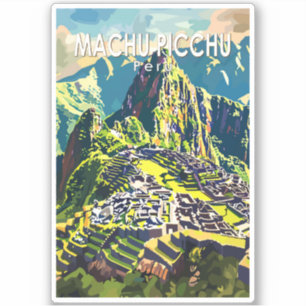 Machu Picchu Peru South America Travel Art Vintage