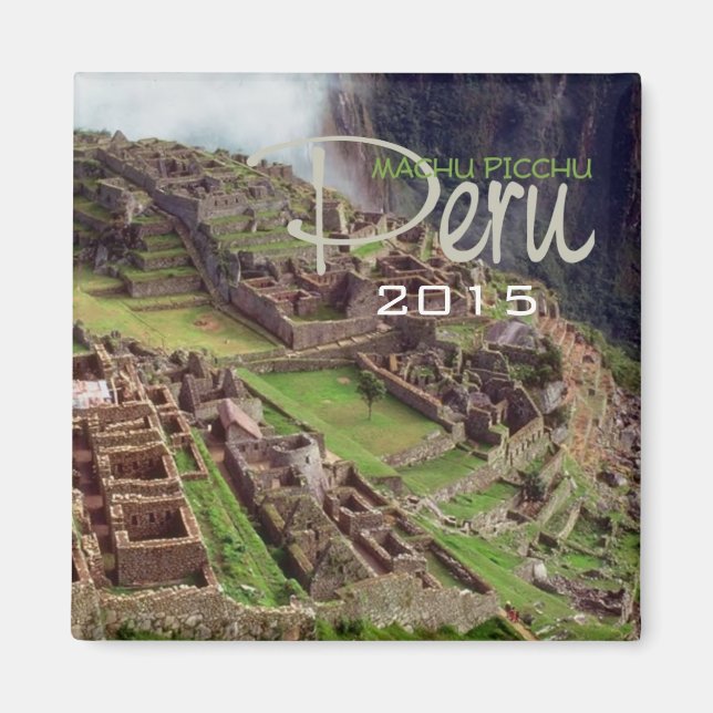 MACHU PICCHU Peru Souvenir Magnet Change Year (Front)
