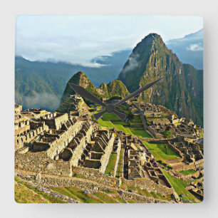 Machu Picchu, Peru Square Wall Clock
