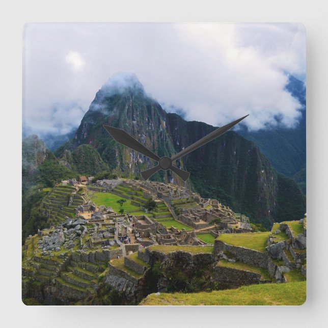 Machu Picchu, Peru Square Wall Clock (Front)