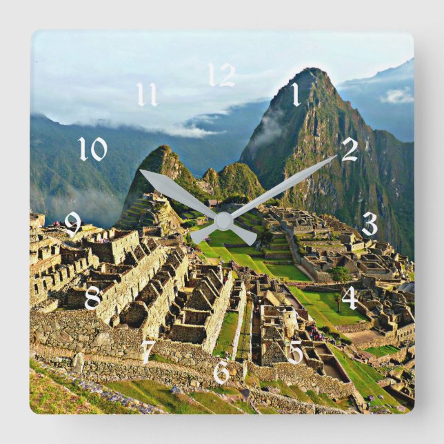 Machu Picchu, Peru Square Wall Clock (Front)