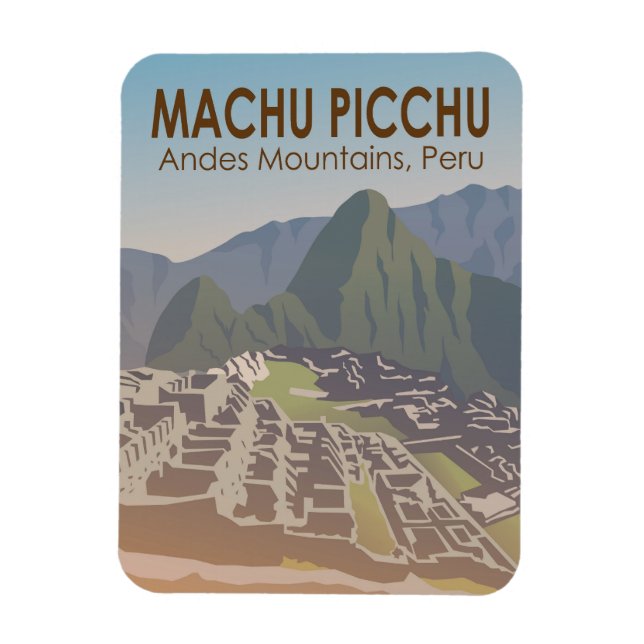 Machu Picchu Peru Travel Art Vintage Magnet (Vertical)