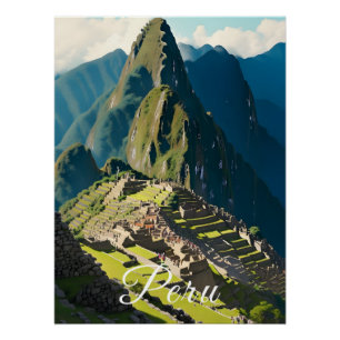 Machu Picchu Peru Travel Poster