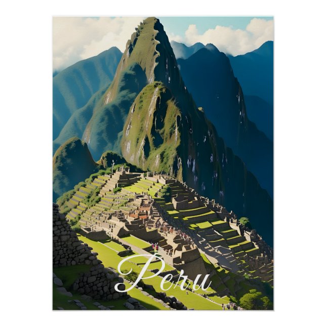 Machu Picchu Peru Travel Poster (Front)