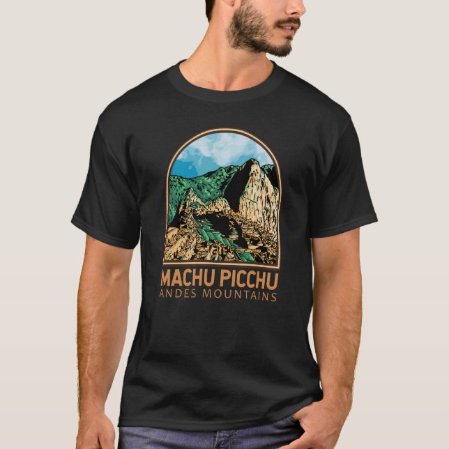 Machu Picchu Peru Vintage Emblem T-Shirt (Front)