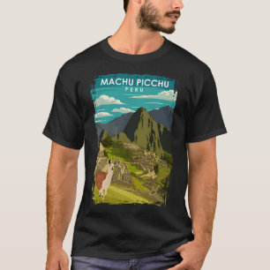 Machu Picchu Peru Vintage Minimal Retro Incan Trav T-Shirt