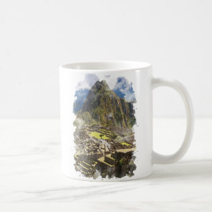 Machu Picchu Peru Watercolor Art   Coffee Mug