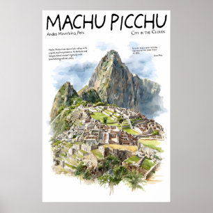Machu Picchu Poster  Peru Andes Landmark  Ancient