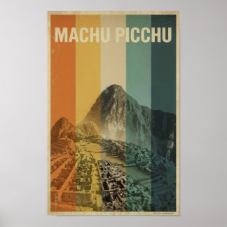 Machu Picchu Retro Travel Poster