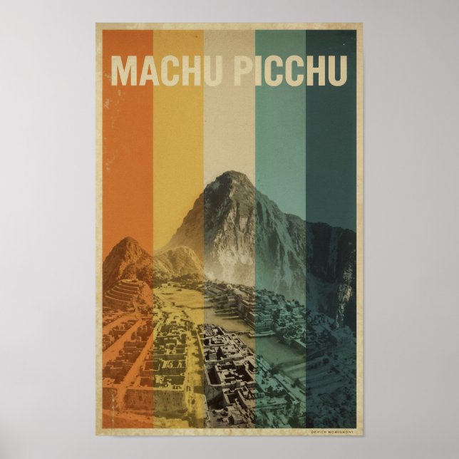 Machu Picchu Retro Travel Poster (Front)