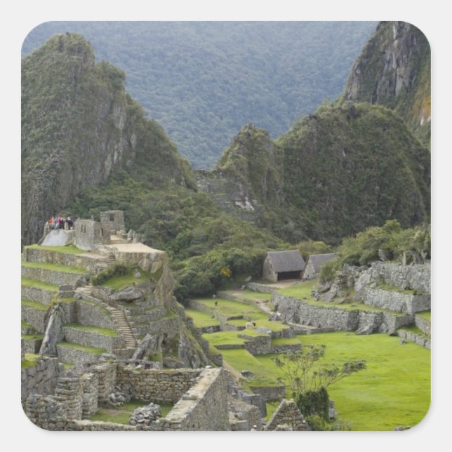 Machu Picchu, ruins of Inca city, Peru. 2 Square Sticker (Front)