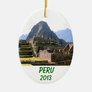 Machu Picchu Ruins Peru Huayna Picchu Artisan Wall Ceramic Ornament