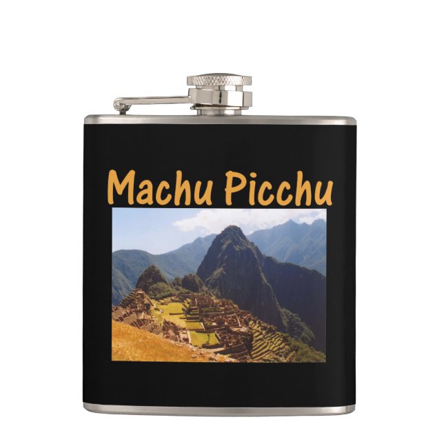 Machu Picchu Ruins Peru Sunrise Hip Flask (Front)